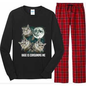 Rage Is Consuming Me Three Cat Moon Long Sleeve Pajama Set