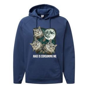 Rage Is Consuming Me Three Cat Moon Performance Fleece Hoodie