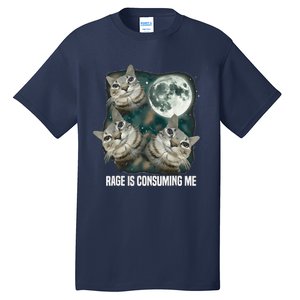 Rage Is Consuming Me Three Cat Moon Tall T-Shirt