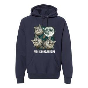 Rage Is Consuming Me Three Cat Moon Premium Hoodie