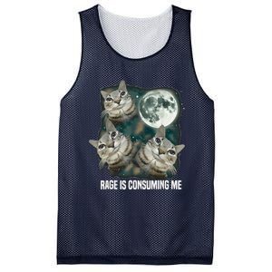 Rage Is Consuming Me Three Cat Moon Mesh Reversible Basketball Jersey Tank