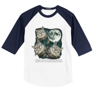 Rage Is Consuming Me Three Cat Moon Baseball Sleeve Shirt