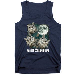 Rage Is Consuming Me Three Cat Moon Tank Top