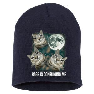 Rage Is Consuming Me Three Cat Moon Short Acrylic Beanie