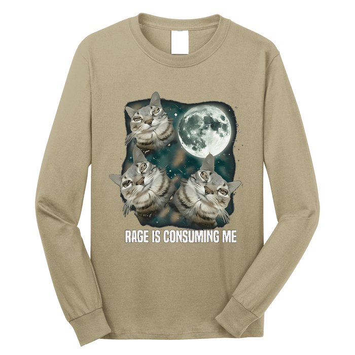 Rage Is Consuming Me Three Cat Moon Long Sleeve Shirt