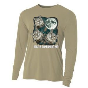 Rage Is Consuming Me Three Cat Moon Cooling Performance Long Sleeve Crew