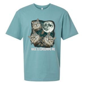 Rage Is Consuming Me Three Cat Moon Sueded Cloud Jersey T-Shirt