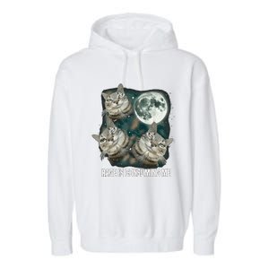 Rage Is Consuming Me Three Cat Moon Garment-Dyed Fleece Hoodie