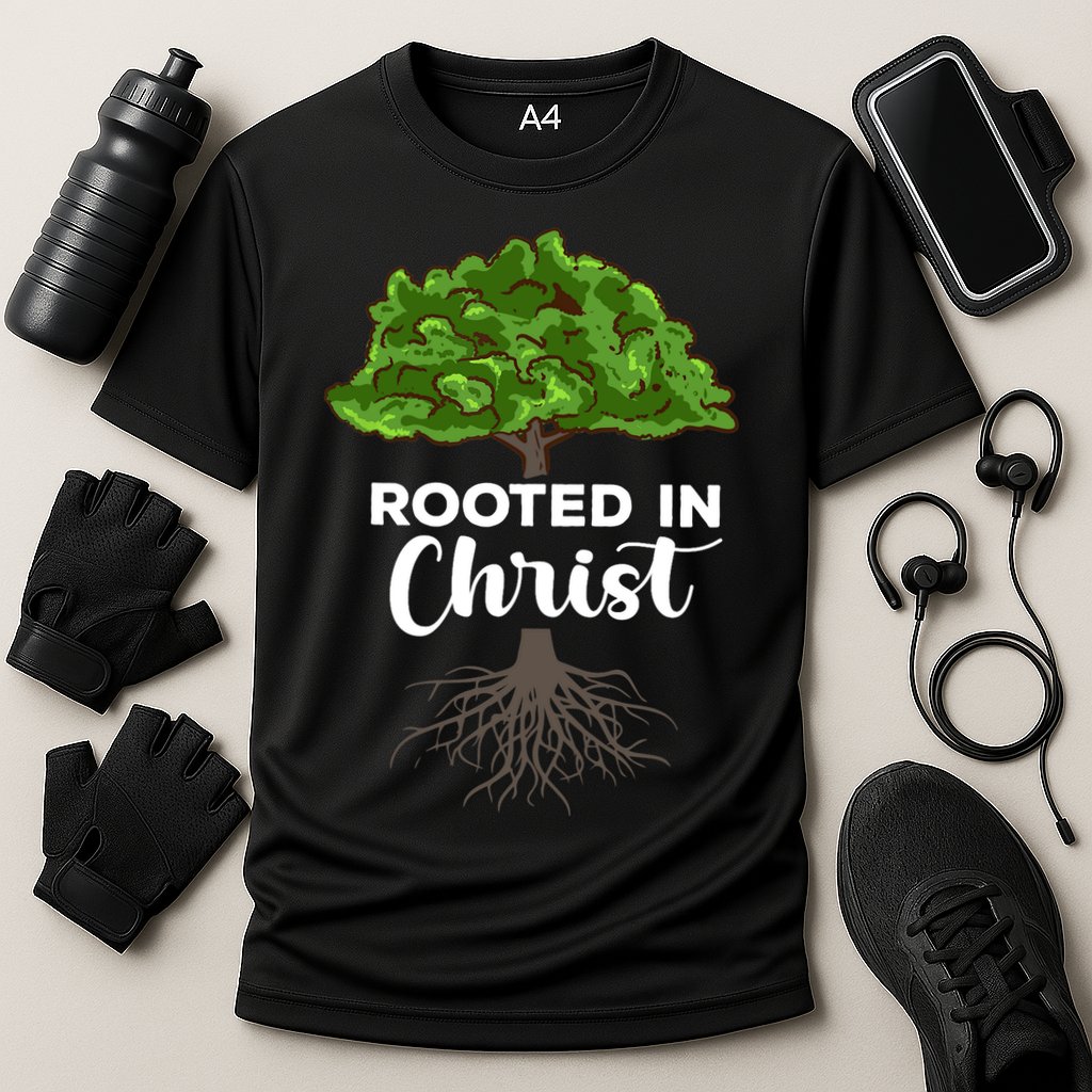 Rooted In Christ Theology Jesus Christ Christian Faith Cooling Performance Crew T-Shirt