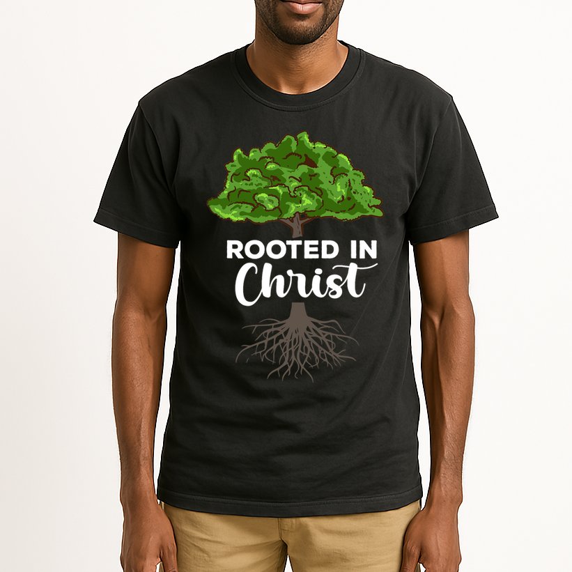 Rooted In Christ Theology Jesus Christ Christian Faith Tall T-Shirt