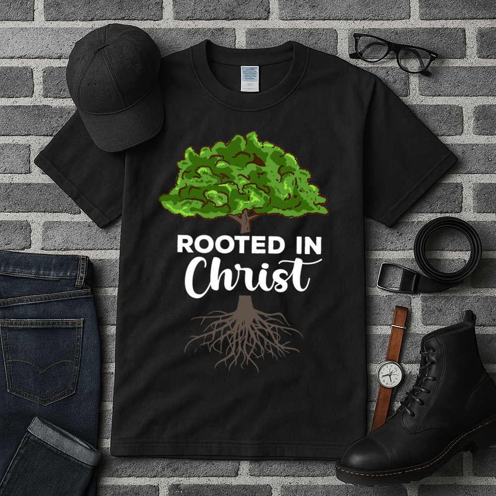 Rooted In Christ Theology Jesus Christ Christian Faith Tall T-Shirt