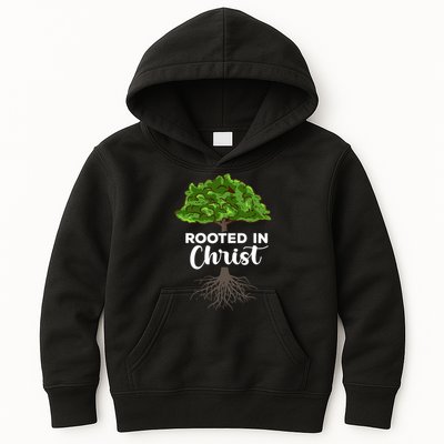 Rooted In Christ Theology Jesus Christ Christian Faith Kids Hoodie