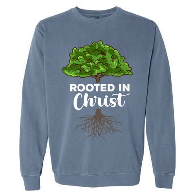 Rooted In Christ Theology Jesus Christ Christian Faith Garment-Dyed Sweatshirt
