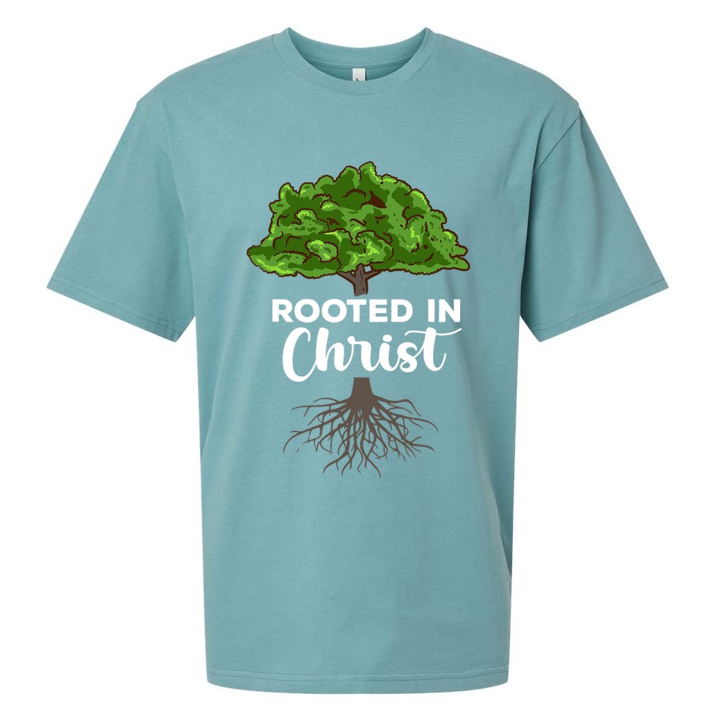 Rooted In Christ Theology Jesus Christ Christian Faith Sueded Cloud Jersey T-Shirt