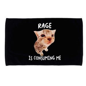 Rage Is Consuming Me Cat Meme Microfiber Hand Towel