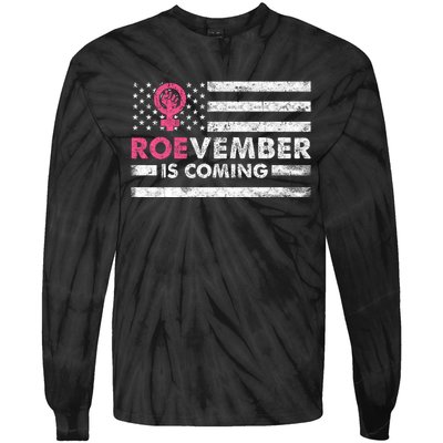 Roevember Is Coming Us American Flag Vintage Tie-Dye Long Sleeve Shirt