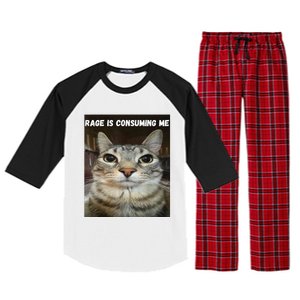 Rage Is Consuming Me Cat Raglan Sleeve Pajama Set