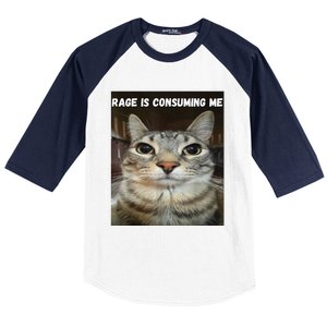 Rage Is Consuming Me Cat Baseball Sleeve Shirt