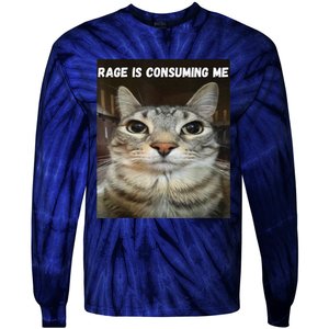 Rage Is Consuming Me Cat Tie-Dye Long Sleeve Shirt