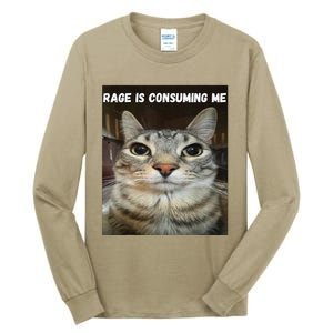 Rage Is Consuming Me Cat Tall Long Sleeve T-Shirt