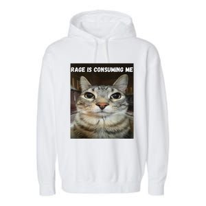 Rage Is Consuming Me Cat Garment-Dyed Fleece Hoodie