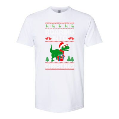 Roaring Into Christmas Dinosaur Ugly Christmas Trex Dino Meaningful Gift Softstyle CVC T-Shirt