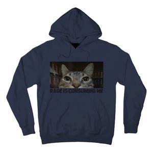 Rage Is Consuming Me Cat Meme Silly Staring Cat Funny Meme Tall Hoodie