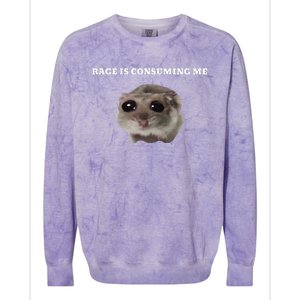 Rage Is Consuming Me Hamster Meme Colorblast Crewneck Sweatshirt