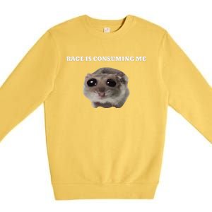 Rage Is Consuming Me Hamster Meme Premium Crewneck Sweatshirt