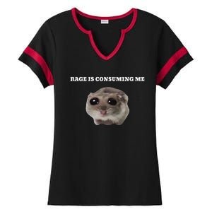 Rage Is Consuming Me Hamster Meme Ladies Halftime Notch Neck Tee