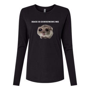 Rage Is Consuming Me Hamster Meme Womens Cotton Relaxed Long Sleeve T-Shirt