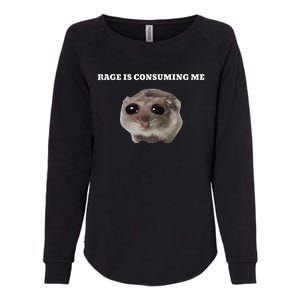 Rage Is Consuming Me Hamster Meme Womens California Wash Sweatshirt