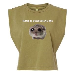 Rage Is Consuming Me Hamster Meme Garment-Dyed Women's Muscle Tee