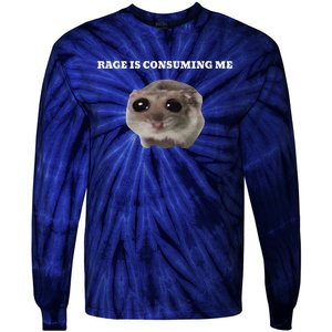 Rage Is Consuming Me Hamster Meme Tie-Dye Long Sleeve Shirt