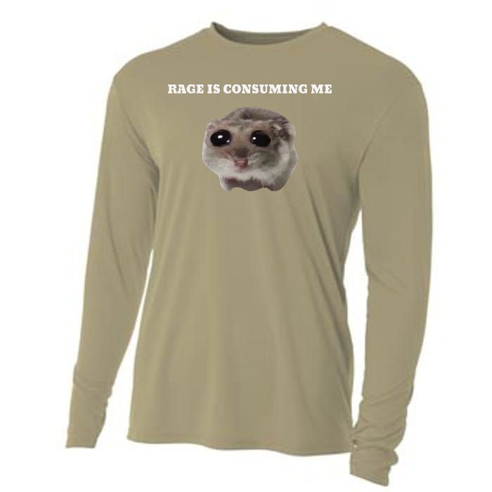 Rage Is Consuming Me Hamster Meme Cooling Performance Long Sleeve Crew