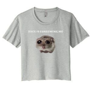 Rage Is Consuming Me Hamster Meme Women's Crop Top Tee