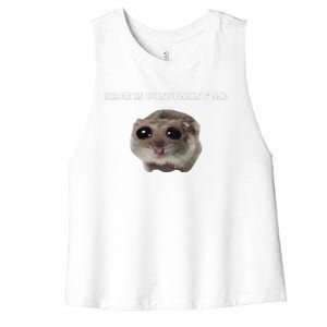 Rage Is Consuming Me Hamster Meme Women's Racerback Cropped Tank