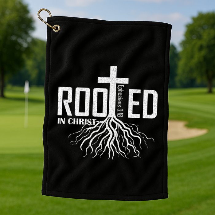 Rooted In Christ Christian Religious Christian Golf Towel