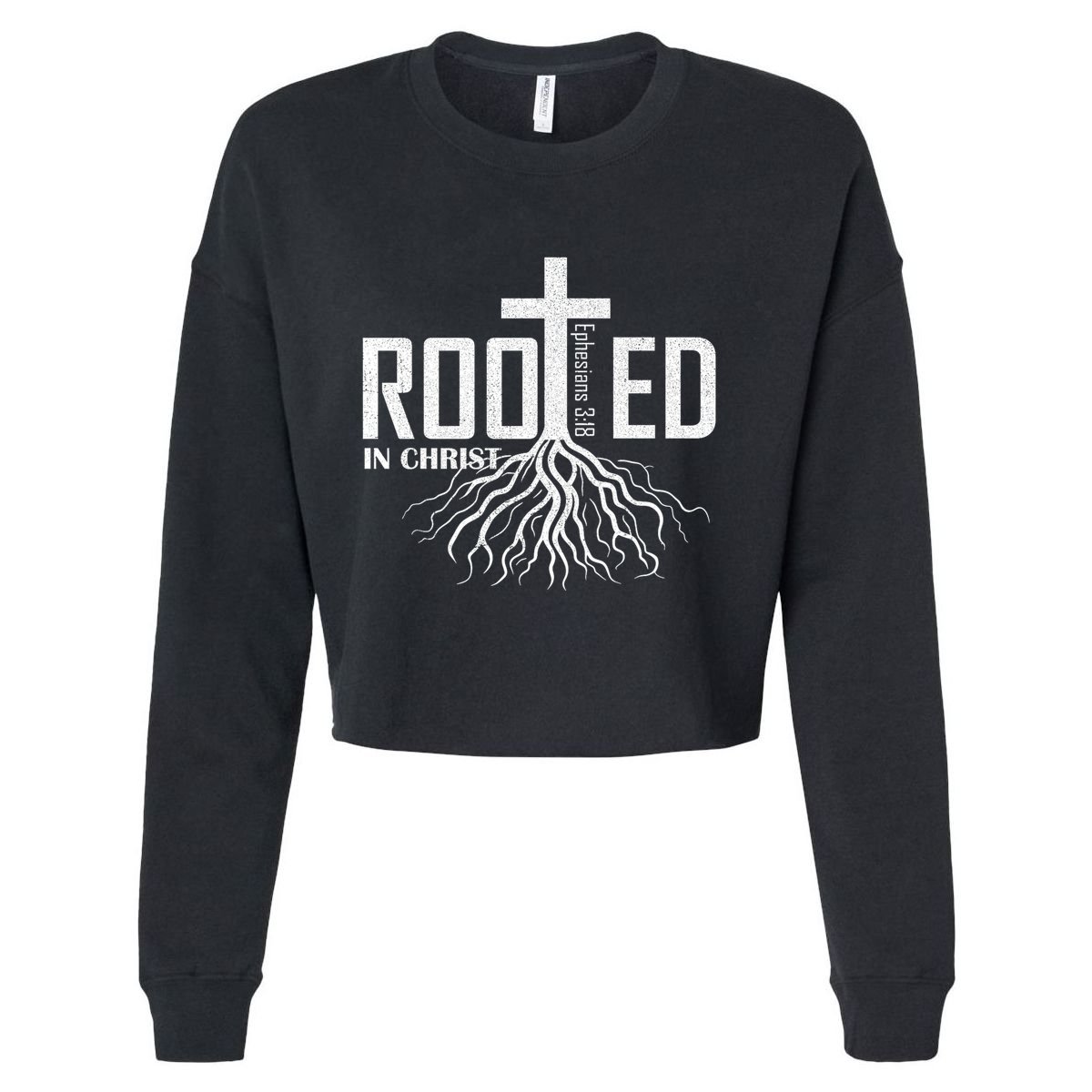 Rooted In Christ Christian Religious Christian Cropped Pullover Crew