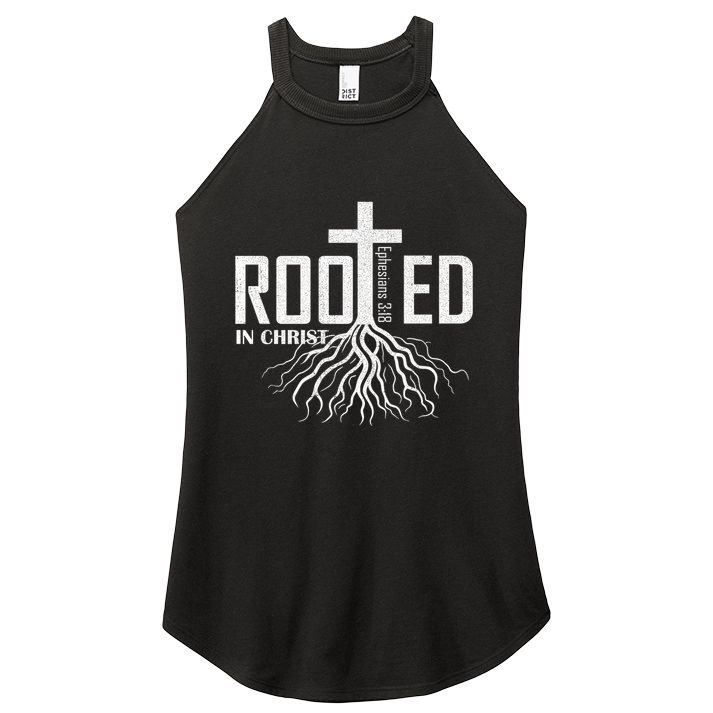Rooted In Christ Christian Religious Christian Women's Perfect Tri Rocker Tank