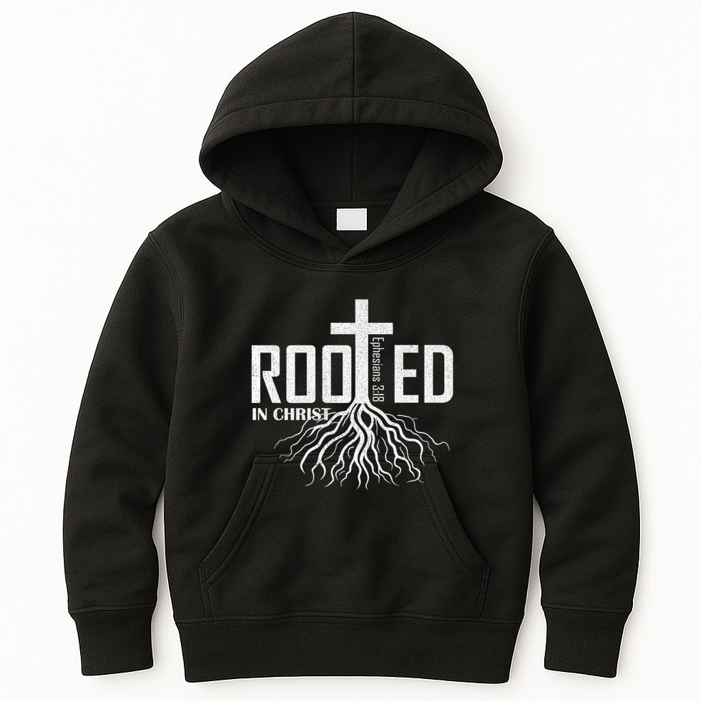 Rooted In Christ Christian Religious Christian Kids Hoodie