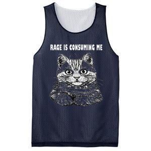 Rage Is Consuming Me Silly Staring Cat Meme Mesh Reversible Basketball Jersey Tank