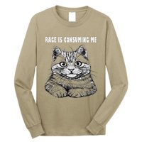 Rage Is Consuming Me Silly Staring Cat Meme Long Sleeve Shirt