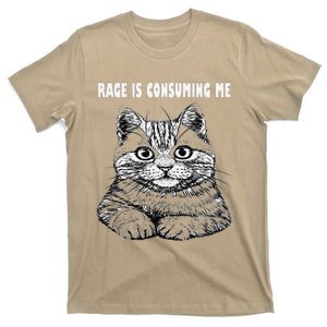 Rage Is Consuming Me Silly Staring Cat Meme T-Shirt