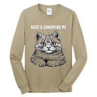 Rage Is Consuming Me Silly Staring Cat Meme Tall Long Sleeve T-Shirt