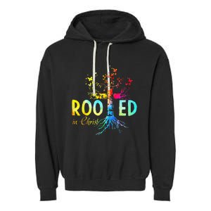 Rooted in Christ Faith Christian Jesus Lovers Garment-Dyed Fleece Hoodie