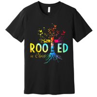 Rooted in Christ Faith Christian Jesus Lovers Premium T-Shirt