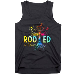 Rooted in Christ Faith Christian Jesus Lovers Tank Top