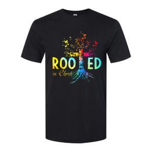 Rooted in Christ Faith Christian Jesus Lovers Softstyle CVC T-Shirt