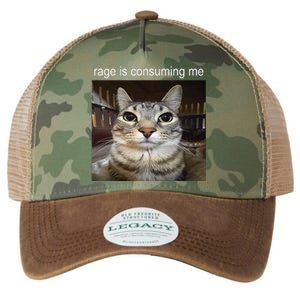 Rage Is Consuming Me Silly Staring Cat Meme Legacy Tie Dye Trucker Hat